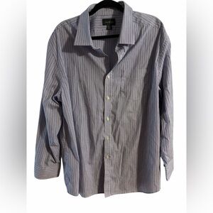 David Taylor Men's Blue and White Striped Shirt